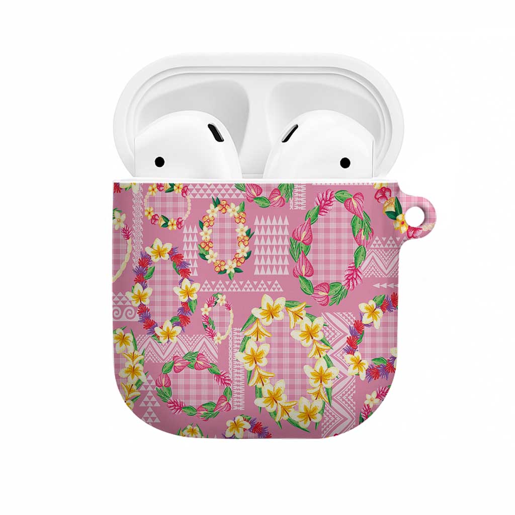Hawaiian Leis AirPods Case Kakau Tattoos and Palaka Pastel Pink Color LT03 Pink - Polynesian Pride