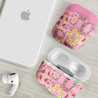 Hawaiian Leis AirPods Case Kakau Tattoos and Palaka Pastel Pink Color LT03 - Polynesian Pride