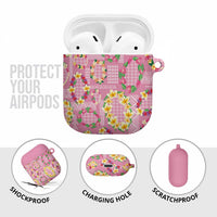 Hawaiian Leis AirPods Case Kakau Tattoos and Palaka Pastel Pink Color LT03 - Polynesian Pride