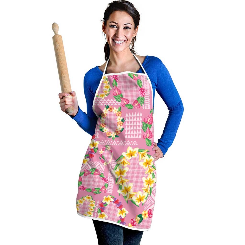 Hawaiian Leis Apron Kakau Tattoos and Palaka Pastel Pink Color