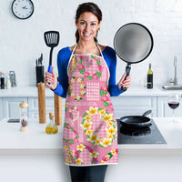 Hawaiian Leis Apron Kakau Tattoos and Palaka Pastel Pink Color