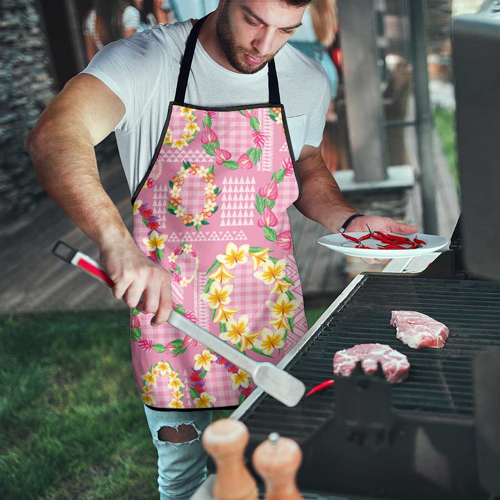 Hawaiian Leis Apron Kakau Tattoos and Palaka Pastel Pink Color