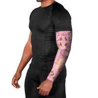 Hawaiian Leis Arm Sleeves Kakau Tattoos and Palaka Pastel Pink Color LT03 - Polynesian Pride