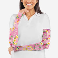 Hawaiian Leis Arm Sleeves Kakau Tattoos and Palaka Pastel Pink Color LT03 - Polynesian Pride