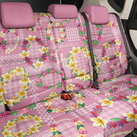 Hawaiian Leis Back Car Seat Cover Kakau Tattoos and Palaka Pastel Pink Color LT03 - Polynesian Pride