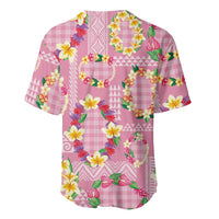 Hawaiian Leis Baseball Jersey Kakau Tattoos and Palaka Pastel Pink Color