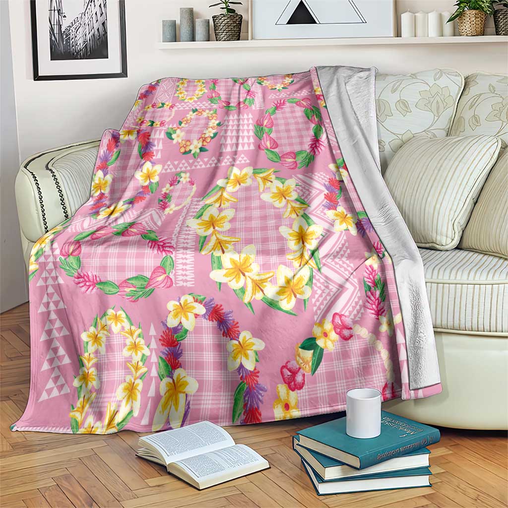 Hawaiian Leis Blanket Kakau Tattoos and Palaka Pastel Pink Color LT03 Pink - Polynesian Pride