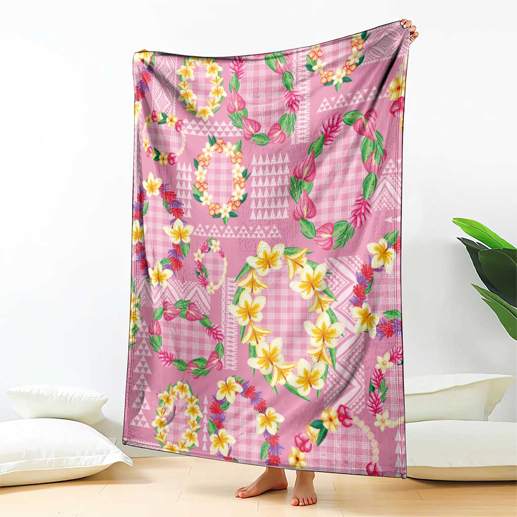 Hawaiian Leis Blanket Kakau Tattoos and Palaka Pastel Pink Color LT03 - Polynesian Pride