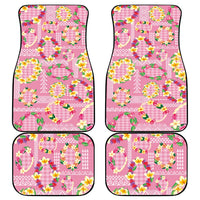 Hawaiian Leis Car Mats Kakau Tattoos and Palaka Pastel Pink Color LT03 - Polynesian Pride