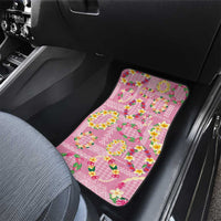 Hawaiian Leis Car Mats Kakau Tattoos and Palaka Pastel Pink Color LT03 - Polynesian Pride