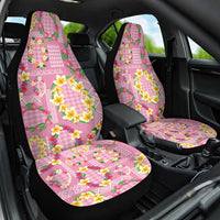 Hawaiian Leis Car Seat Cover Kakau Tattoos and Palaka Pastel Pink Color LT03 One Size Pink - Polynesian Pride