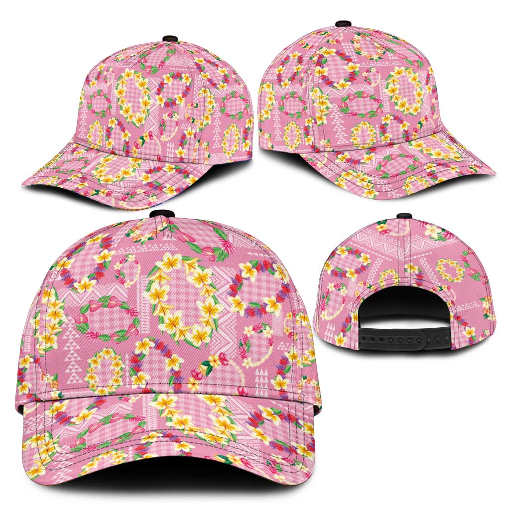 Hawaiian Leis Classic Cap Kakau Tattoos and Palaka Pastel Pink Color