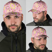 Hawaiian Leis Classic Cap Kakau Tattoos and Palaka Pastel Pink Color