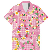 Hawaiian Leis Family Matching Short Sleeve Bodycon Dress and Hawaiian Shirt Kakau Tattoos and Palaka Pastel Pink Color