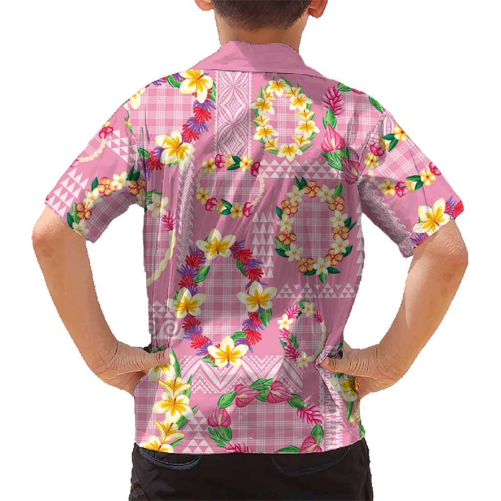 Hawaiian Leis Hawaiian Shirt Kakau Tattoos and Palaka Pastel Pink Color LT03 - Polynesian Pride