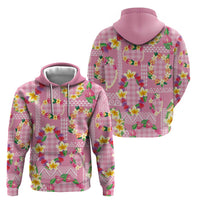 Hawaiian Leis Hoodie Kakau Tattoos and Palaka Pastel Pink Color LT03 - Polynesian Pride
