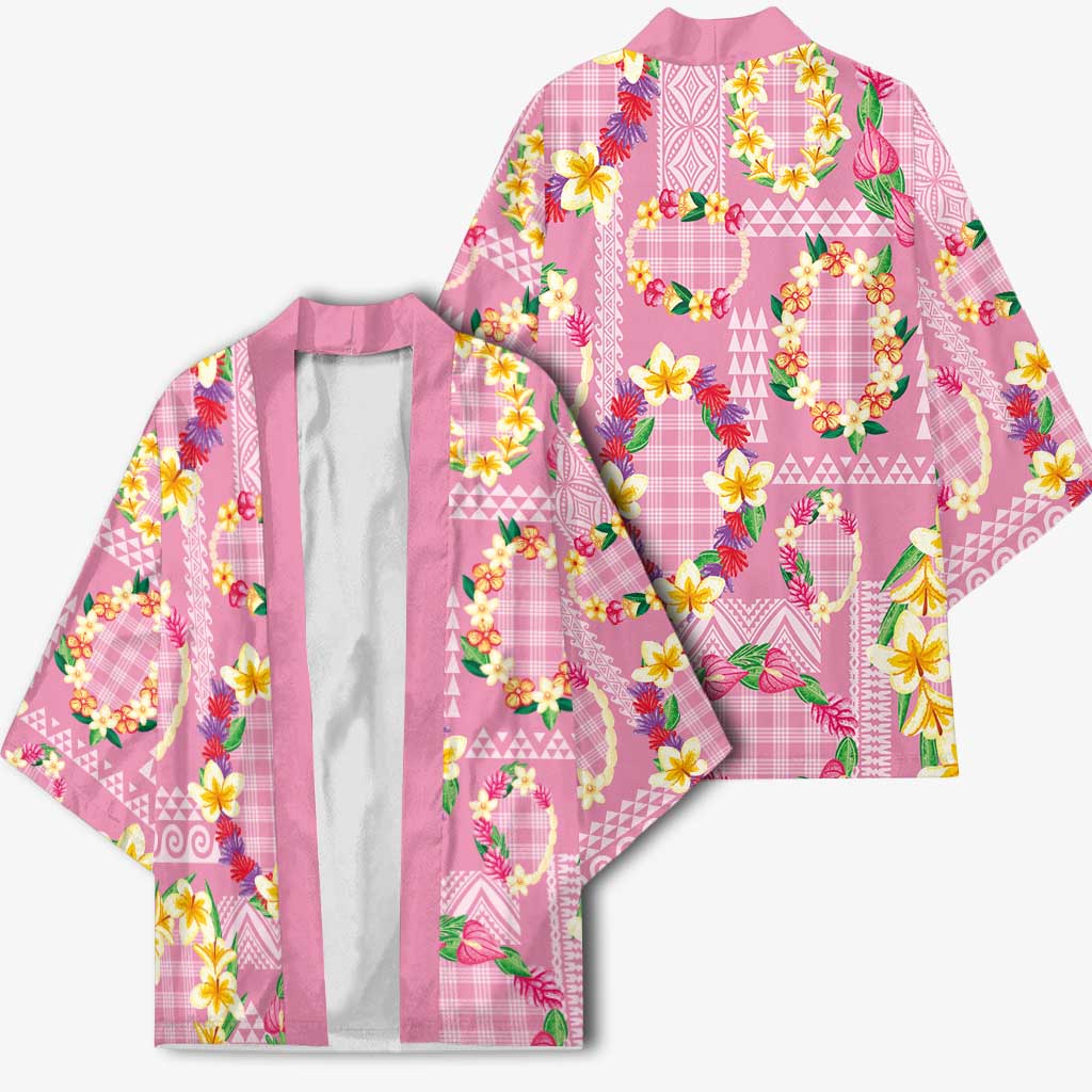 Hawaiian Leis Kimono Kakau Tattoos and Palaka Pastel Pink Color LT03 - Polynesian Pride