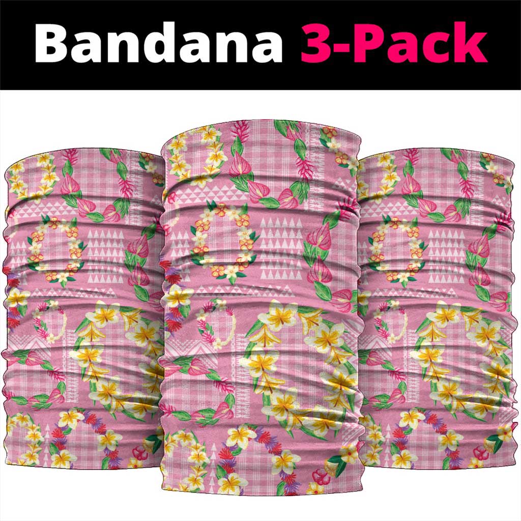 Hawaiian Leis Neck Gaiter Kakau Tattoos and Palaka Pastel Pink Color LT03 package One Size: 25*50cm Pink - Polynesian Pride