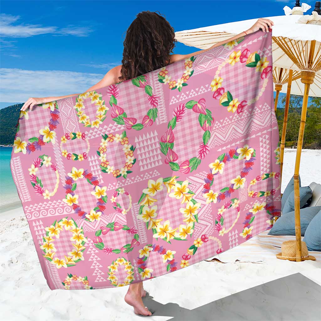 Hawaiian Leis Sarong Kakau Tattoos and Palaka Pastel Pink Color LT03 One Size 44 x 66 inches Pink - Polynesian Pride