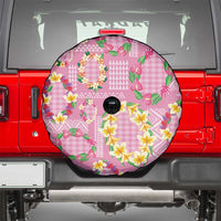 Hawaiian Leis Spare Tire Cover Kakau Tattoos and Palaka Pastel Pink Color LT03 - Polynesian Pride