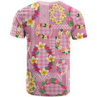 Hawaiian Leis T Shirt Kakau Tattoos and Palaka Pastel Pink Color LT03 - Polynesian Pride