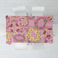Hawaiian Leis Tablecloth Kakau Tattoos and Palaka Pastel Pink Color LT03 Pink - Polynesian Pride