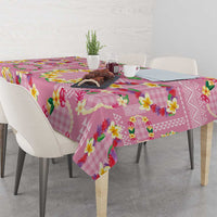 Hawaiian Leis Tablecloth Kakau Tattoos and Palaka Pastel Pink Color LT03 - Polynesian Pride