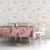 Hawaiian Leis Tablecloth Kakau Tattoos and Palaka Pastel Pink Color LT03 - Polynesian Pride