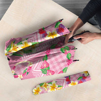 Hawaiian Leis Umbrella Kakau Tattoos and Palaka Pastel Pink Color LT03 - Polynesian Pride