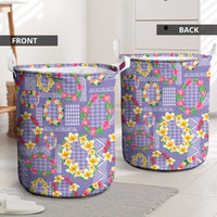 Hawaiian Leis Laundry Basket Kakau Tattoos and Palaka Pastel Purple Color LT03 - Polynesian Pride