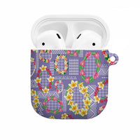 Hawaiian Leis AirPods Case Kakau Tattoos and Palaka Pastel Purple Color LT03 Purple - Polynesian Pride