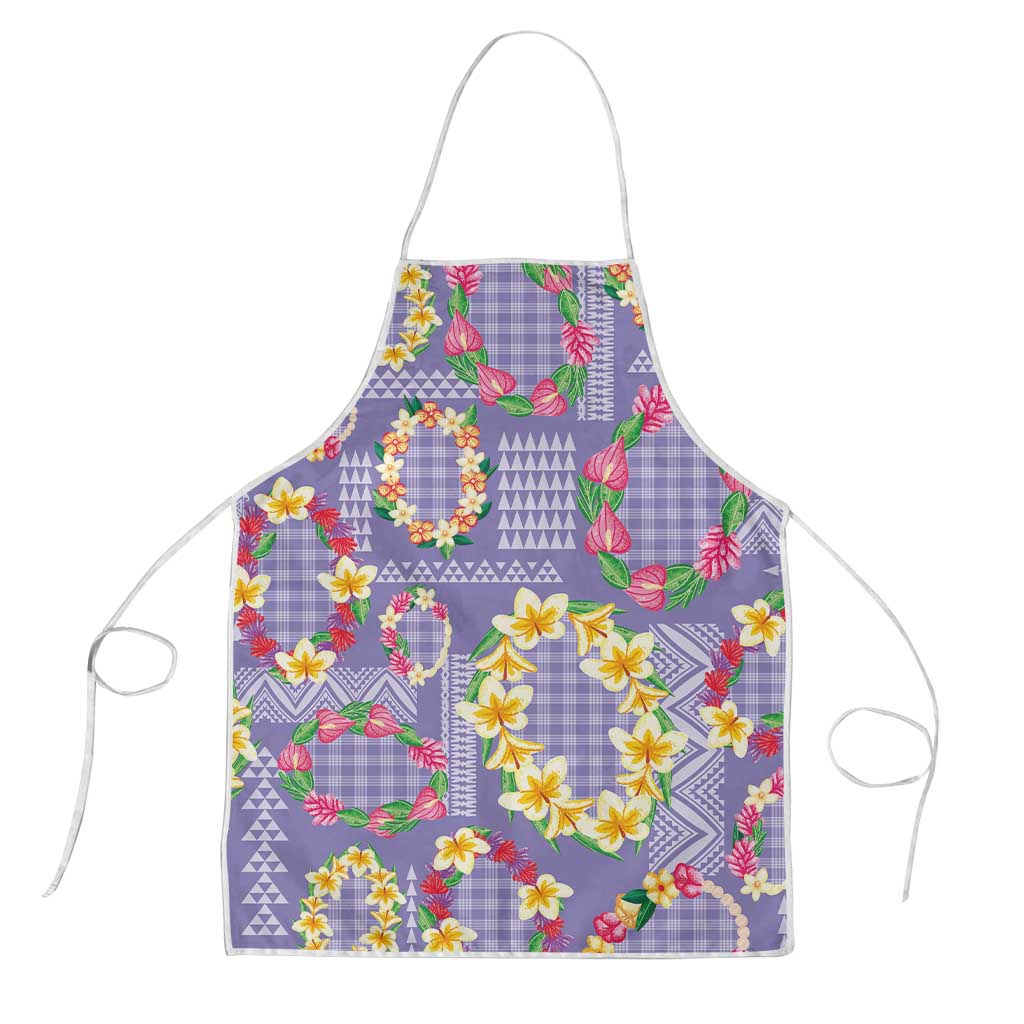 Hawaiian Leis Apron Kakau Tattoos and Palaka Pastel Purple Color LT03 Purple - Polynesian Pride