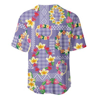 Hawaiian Leis Baseball Jersey Kakau Tattoos and Palaka Pastel Purple Color LT03 - Polynesian Pride