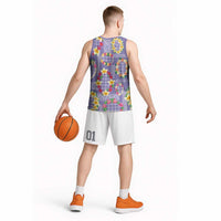 Hawaiian Leis Basketball Jersey Kakau Tattoos and Palaka Pastel Purple Color LT03 - Polynesian Pride