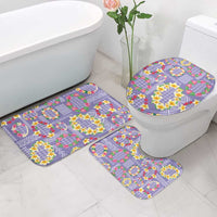 Hawaiian Leis Bathroom Set Kakau Tattoos and Palaka Pastel Purple Color LT03 - Polynesian Pride