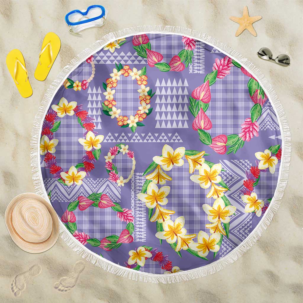 Hawaiian Leis Beach Blanket Kakau Tattoos and Palaka Pastel Purple Color LT03 One Size 150cm Purple - Polynesian Pride