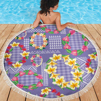 Hawaiian Leis Beach Blanket Kakau Tattoos and Palaka Pastel Purple Color LT03 - Polynesian Pride