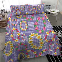 Hawaiian Leis Bedding Set Kakau Tattoos and Palaka Pastel Purple Color LT03 - Polynesian Pride