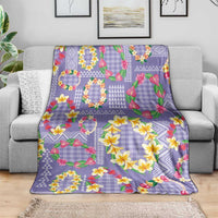 Hawaiian Leis Blanket Kakau Tattoos and Palaka Pastel Purple Color LT03 - Polynesian Pride