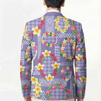 Hawaiian Leis Blazer Kakau Tattoos and Palaka Pastel Purple Color LT03 - Polynesian Pride