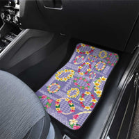 Hawaiian Leis Car Mats Kakau Tattoos and Palaka Pastel Purple Color LT03 - Polynesian Pride