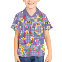 Hawaiian Leis Family Matching Mermaid Dress and Hawaiian Shirt Kakau Tattoos and Palaka Pastel Purple Color