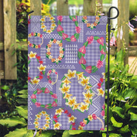 Hawaiian Leis Garden Flag Kakau Tattoos and Palaka Pastel Purple Color