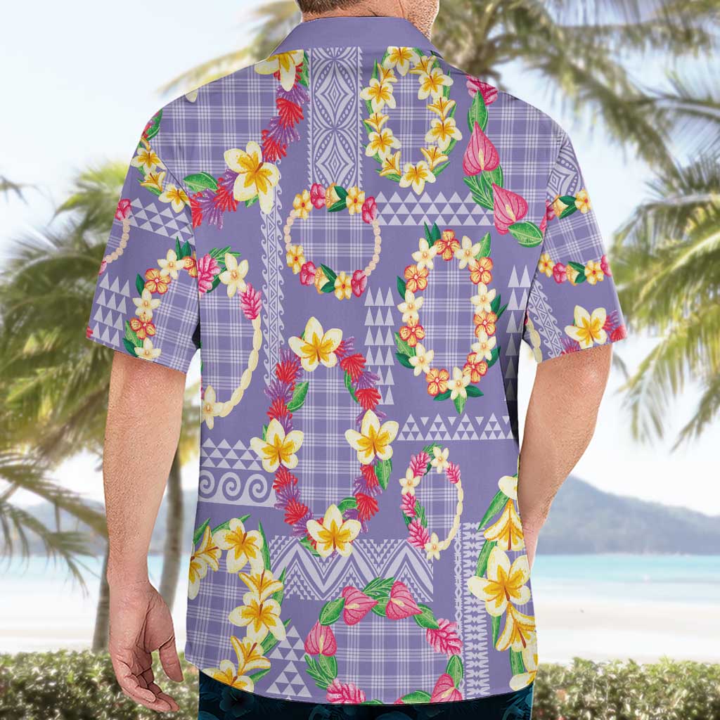 Hawaiian Leis Hawaiian Shirt Kakau Tattoos and Palaka Pastel Purple Color LT03 - Polynesian Pride