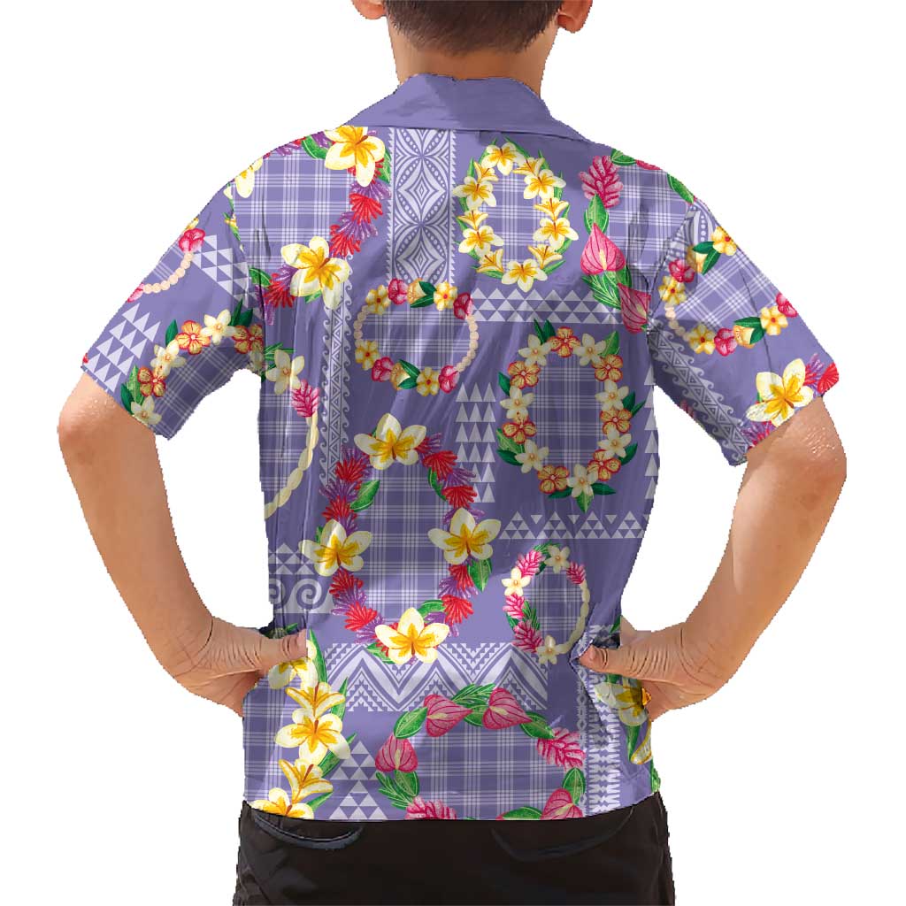Hawaiian Leis Hawaiian Shirt Kakau Tattoos and Palaka Pastel Purple Color LT03 - Polynesian Pride