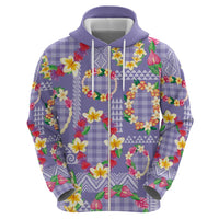 Hawaiian Leis Hoodie Kakau Tattoos and Palaka Pastel Purple Color LT03 - Polynesian Pride