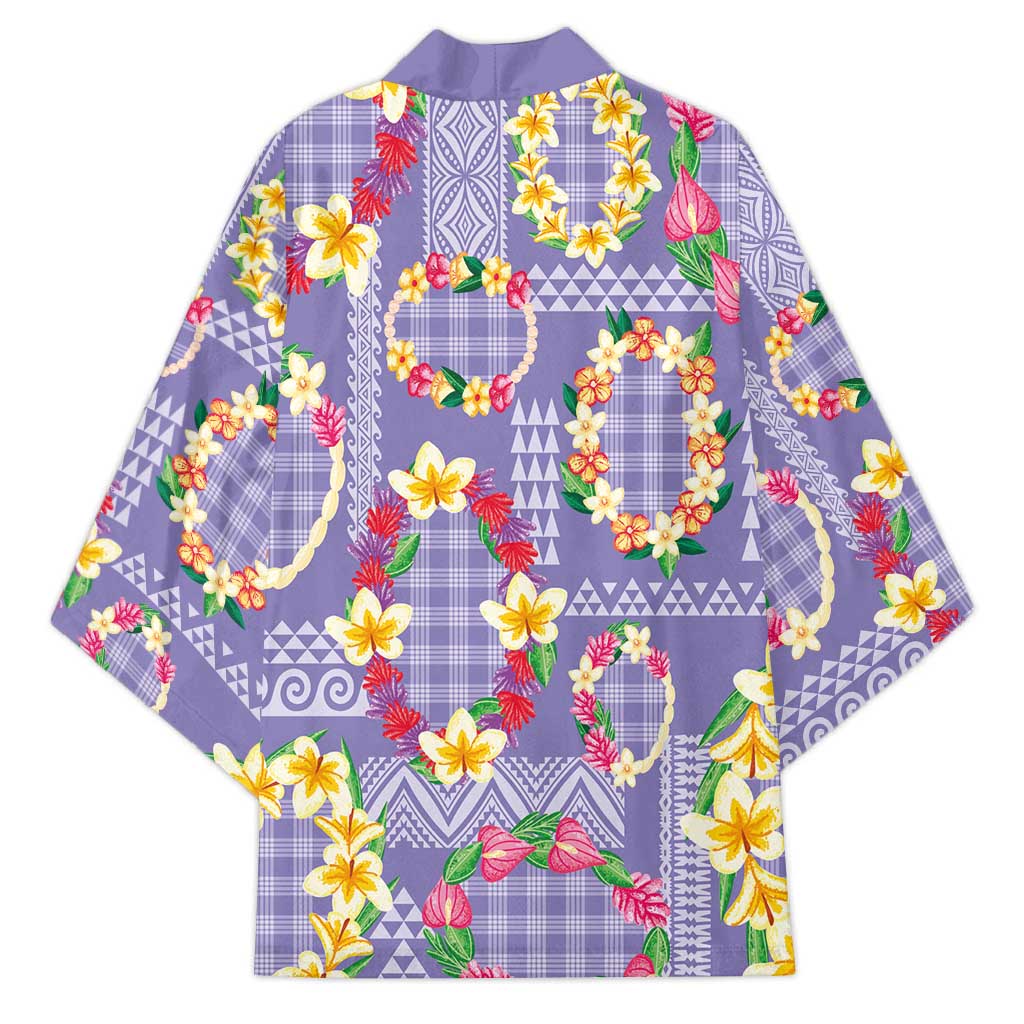 Hawaiian Leis Kimono Kakau Tattoos and Palaka Pastel Purple Color LT03 - Polynesian Pride