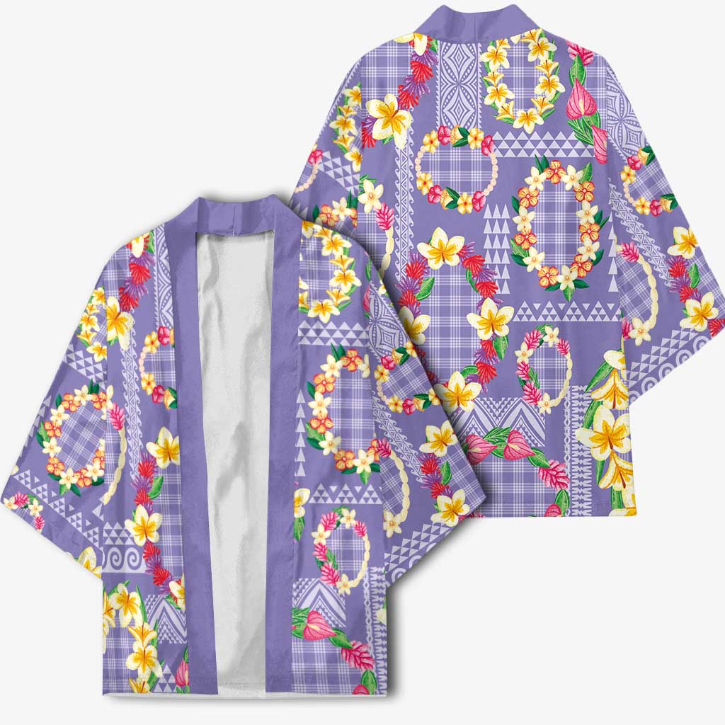Hawaiian Leis Kimono Kakau Tattoos and Palaka Pastel Purple Color LT03 - Polynesian Pride