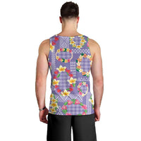 Hawaiian Leis Men Tank Top Kakau Tattoos and Palaka Pastel Purple Color LT03 - Polynesian Pride