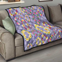 Hawaiian Leis Quilt Kakau Tattoos and Palaka Pastel Purple Color LT03 - Polynesian Pride
